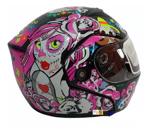 Casco moto mujer calavera hotsell