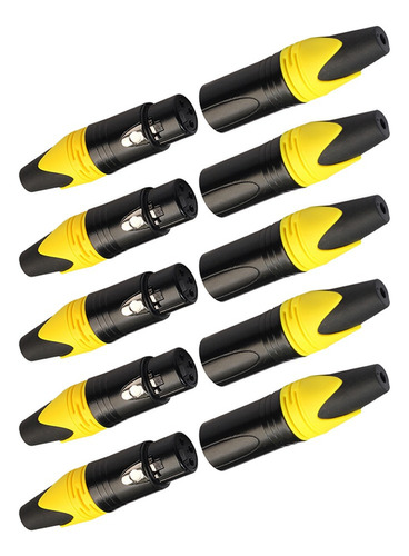 1111 Conectores Xlr Macho Y Hembra Amarillo