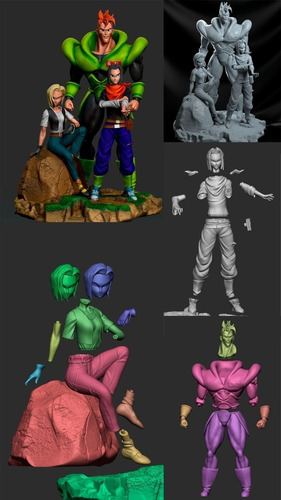Dragon Ball Z 3 Androids Archivos Stl Para Impresión 3d