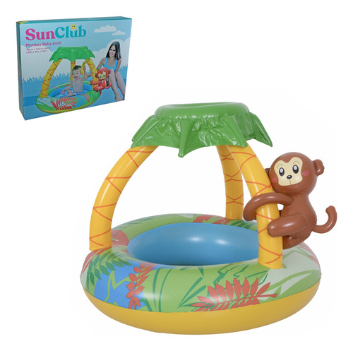 Piscina Inflável Com Cobertura Coqueiro E Macaco 40l Cor Colorido
