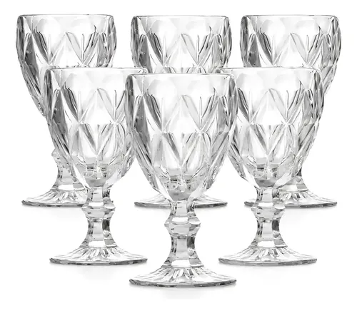 Kit 6 taças 340ml Diamante Suco Cristal