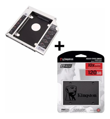Ssd Kingston 120gb A400 Sata 6gb/s + Caddy 9.5mm Nota Fiscal