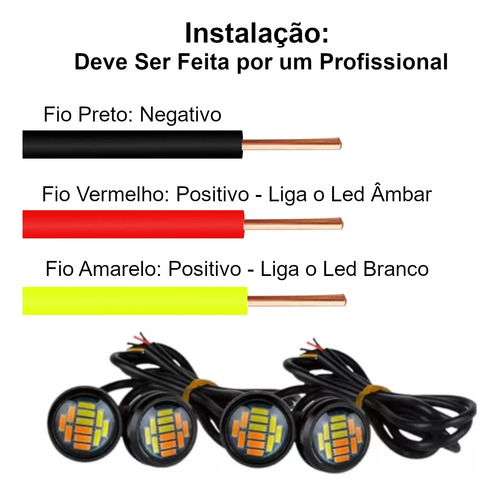 Kit 4 Led Grade Mini Luz Enfeite Camionete Stradinha Working