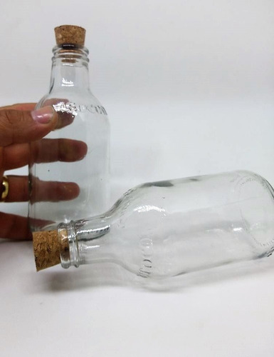 Imagem 2 de 6 de Garrafa Coquinho 200 Ml Vidro Kit - 100 Unidades Com Rolha