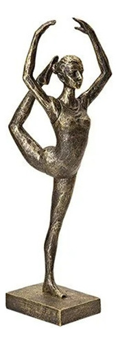 Escultura Bailarina Em Poliresina Dourado Antigo G Cor Cobre