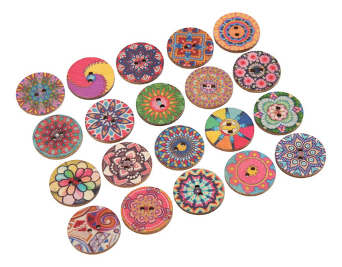 Botones De Colores, 100 Unidades, De Madera, Estilo Europeo,