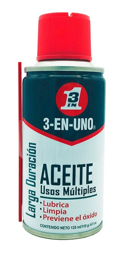 Aceite 3 En 1 Aerosol Multiusos Lubricante Antioxido 135 Ml