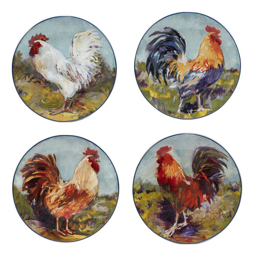 Certified International Rooster Meadow - Platos De Ensalada/