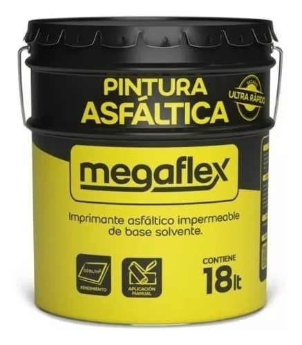 Pintura Asfaltica Secado Rapido Megaflex 18lts