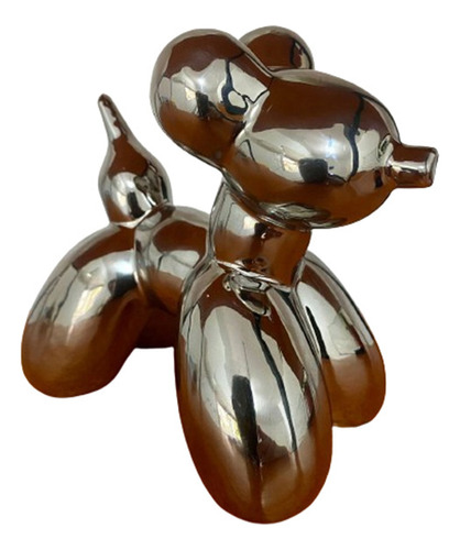 Figura Decorativa Perro Cromado Tendencia 15cm