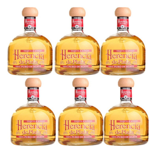 Pack De 6 Tequila Herencia De Plata Añejo 750 Ml