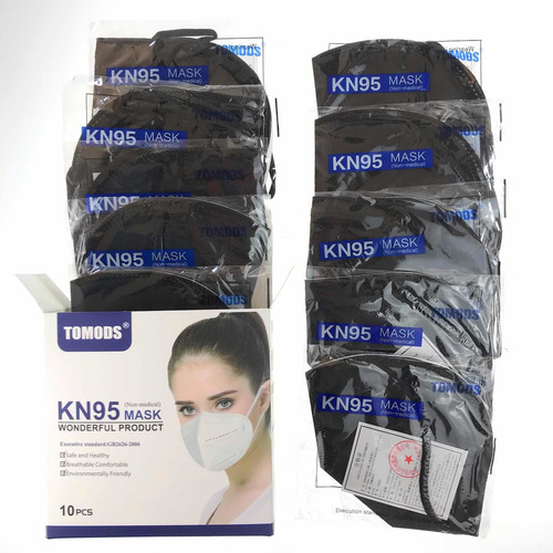 Imagen 2 de 10 de Cubrebocas Kn95 Mascarillas Tomods 10pzs Colores A Elegir