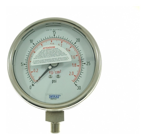 Manometro Seco Caratula De 4 Pulgadas Wika 8100tbl1 0-30psi