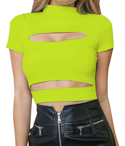 Camisas Mujer Color Sólido Cuello Medio Alto Calado Stitt 58