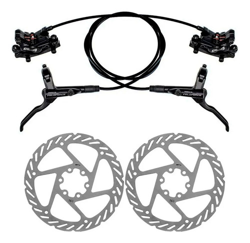 Freio A Disco Bike Hidraulico 4 Pistões V4 Diant Tráseiro