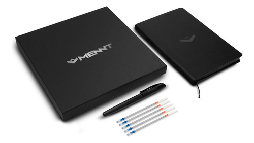 Cuaderno Negro Planner Hojas Negras A5 Agenda Con 2 Lápices
