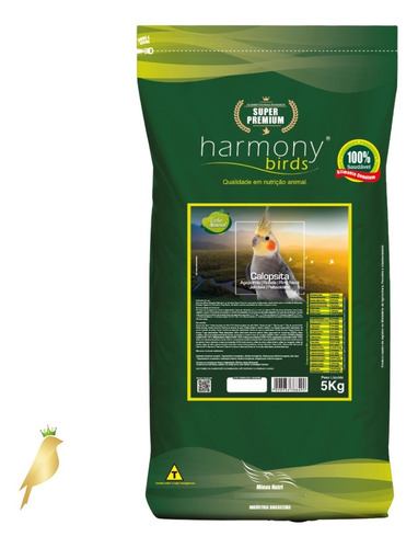 Racao Para Calopsita Natural  Harmony Birds 5kg-minas Nutri
