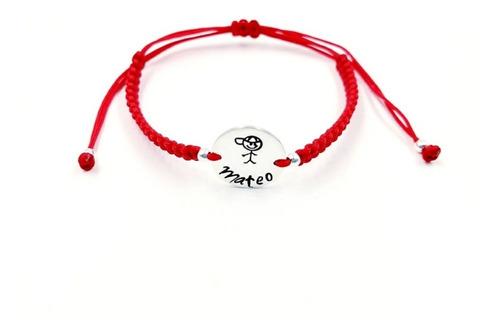 Pulsera Hilo Rojo Y Medalla De Plata Personalizada