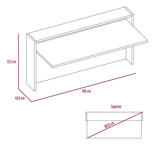 Escritorio Flotante London Color Blanco RTA Muebles EDB 6262