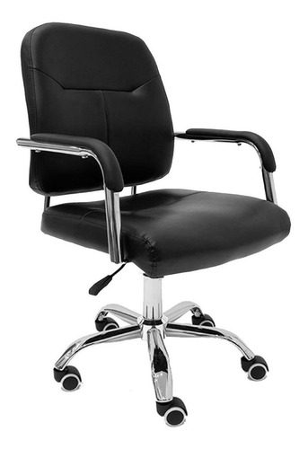 Cadeira de escritório Newmo Cadmira  preta com estofado de couro sintético