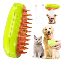 Comprar 3 In 1 Depilación Cepillo De Vapor Para Gato\u002Fperro Mascota Cepillo Para Gatos 3 En 1, Cepillo Autolimpiante Para Gatos Color Verde Cepillo Eléctrico De Limpieza A Vapor 3 En 1 Para Perros Y Gatos