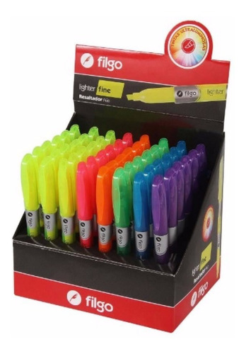 Display X 36 Resaltador Filgo Lighter Fine Fino Neón