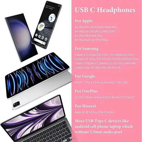  Auriculares USB C para iPhone 15 Pro Max 15 Plus iPad