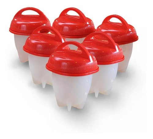 Imagem 4 de 6 de Kit 6 Ovos Silicone Forma Cozinhar Ovos Fit Água Silicone