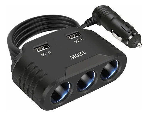 Adaptador Para Enchufe Encendedor Auto 1 A 3 Qc 3.0 Pd20w