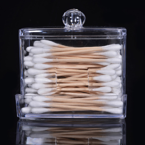 Soporte Para Bastoncillos De Algodón Acrílico: Caja De Almac