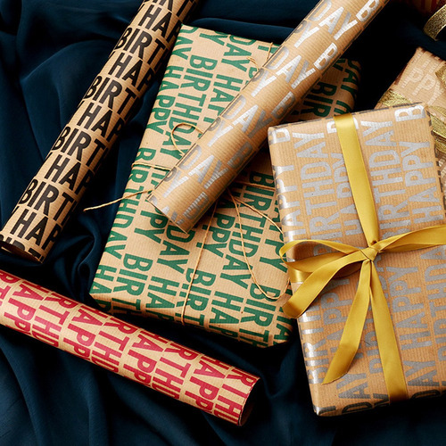 7 Hojas De Papel De Regalo Reciclado Para Cumpleaños