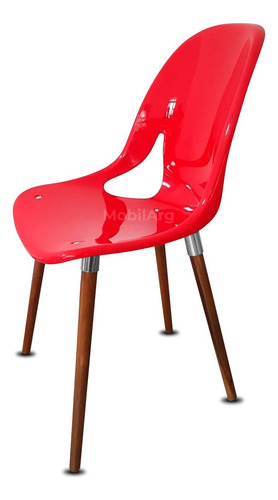 Silla Nina Pata Madera Wood Comedor Nordica Polipropileno Estructura De La Silla Rojo Asiento No Diseño De La Tela No