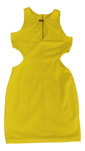 Vestido Amarillo Corto En Cotton Licra