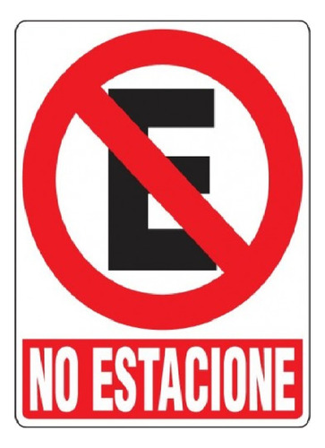 Señales De Seguridad No Estacione 19,5 X 25 Cm  Pr-02 Seven