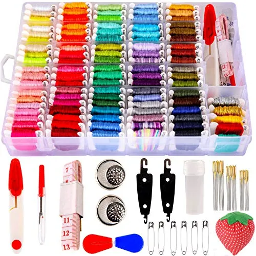 comprar 200 Piezas + Hilo De Bordar Hilos De Punto De Cruz, Kit...
