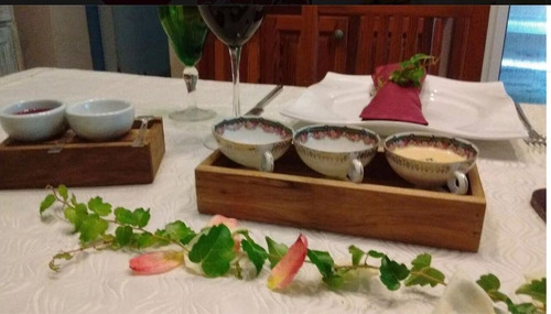 Cajita De Madera Para 2 Dips Porta Saquitos De Té Ají Diseño