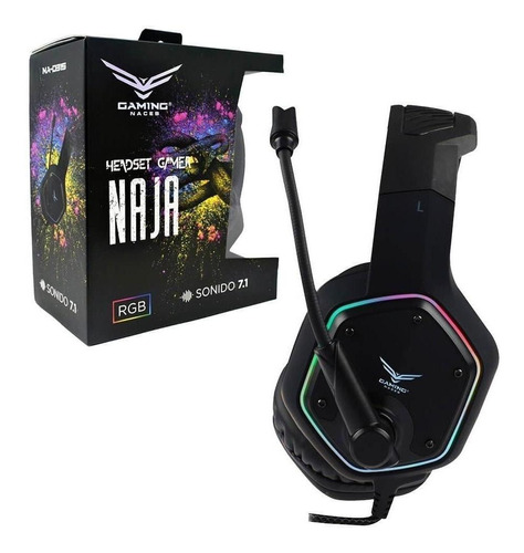 Audifono Gamer Marca Naceb 7.1 Rgb Diadema