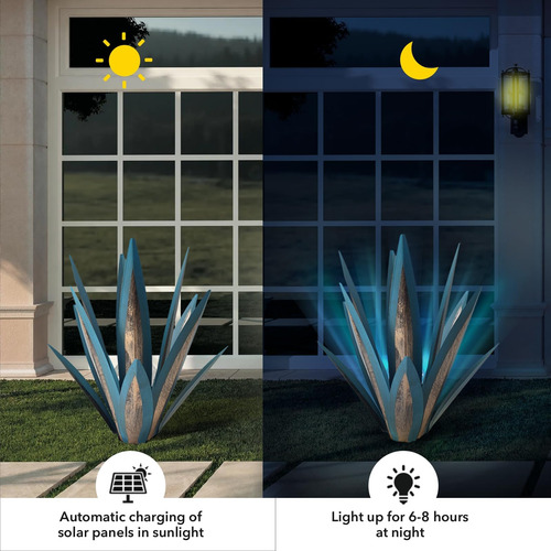 Asbefore 2 Pcs Escultura Al Aire Libre Cactus De Metal Cactu