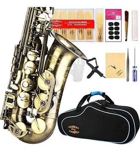 Glory High Grade Serie De Acabado Antiguo Pr2 E Flat Saxofon