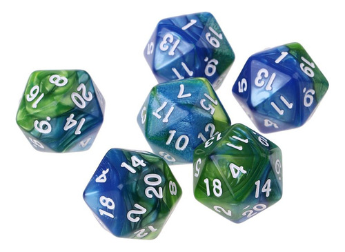 10 Unidades / Conjunto De Dados D20 Azul Verde Azul Verde