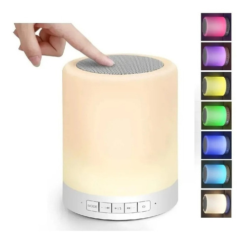 Bocina Bluetooth Luz Led Rgb Microsd Aux3.5 Usb Touch