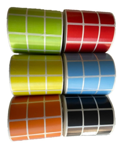 Etiquetas Adhesivas T. Termica Colores 30x30mm X 4000 Ets