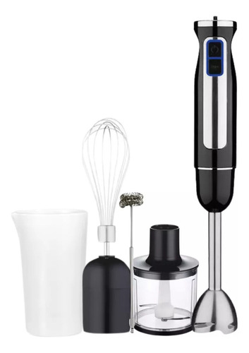Mini Pimer 5 En 1 Inoxidable Con Accesorios Multifuncionales Negro