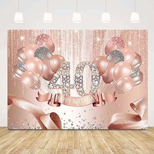 Sensfun Happy 40th Birthday Party Backdrop For Women Sfbqj