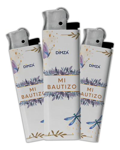 50 Recuerdos Encendedor Para Fiesta De Bautizo Modelo Morado