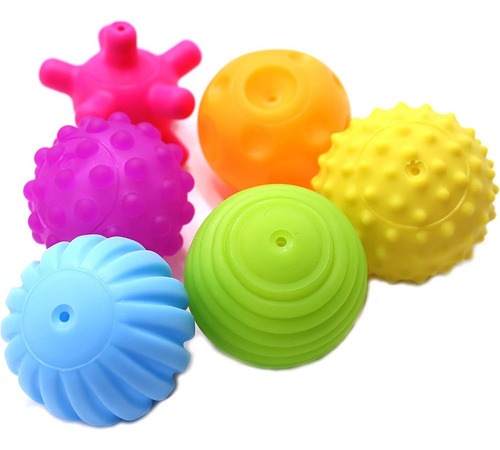 6 Bolas Texturizadas Para Bebés De 6 A 12 Meses De Edad, Par