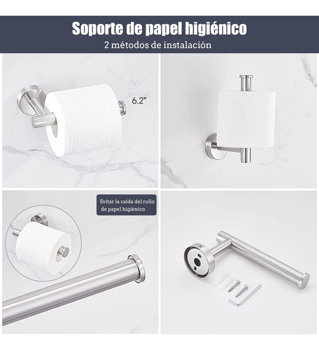 Set De Accesorios De Baño Toalleros Acero Inoxidable 12pcs