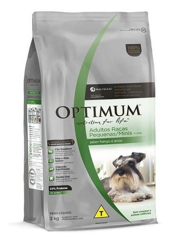 Alimento Optimum Nutrition for life para perro adulto de raza pequeña sabor pollo y arroz en bolsa de 3kg