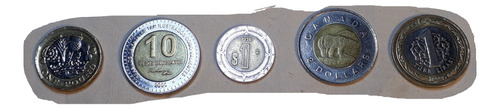 Moneda Bimetalica Monedas Distintos Paises Y Años  Lote X 5 
