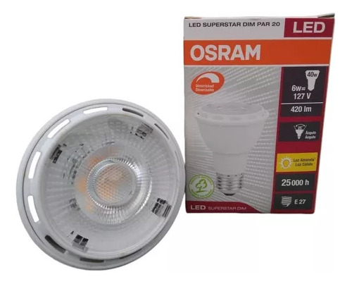 Lâmpada Led Par20 6w 3000k 220v Dimerizável Osram